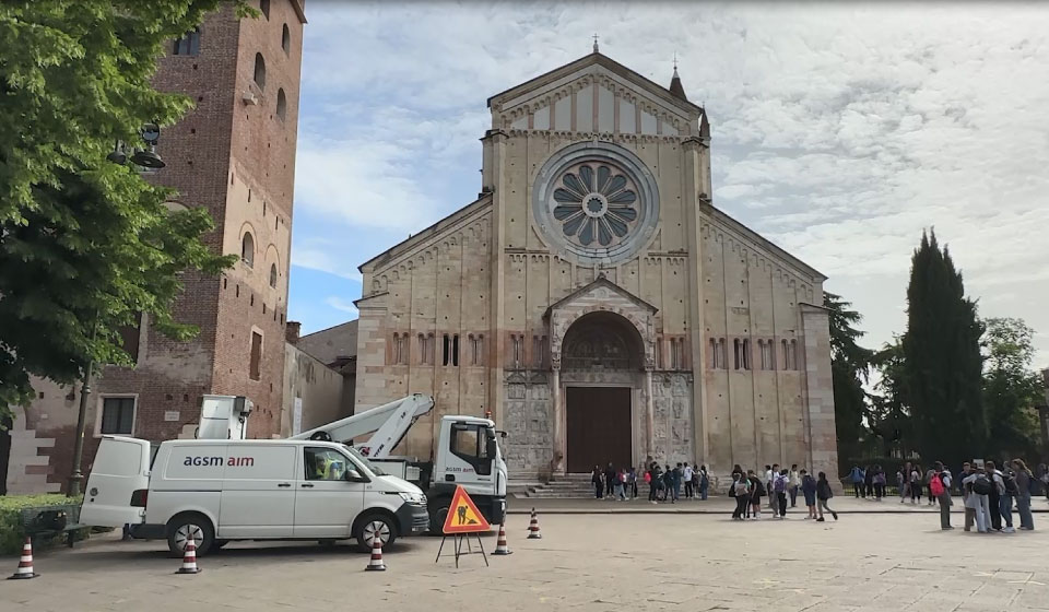 AGSM AIM prepara Verona per la visita di Papa Francesco, Basilica di San Zeno Maggiore
